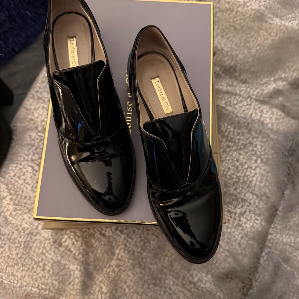 Louise et Cie Black Patent Leather Loafers